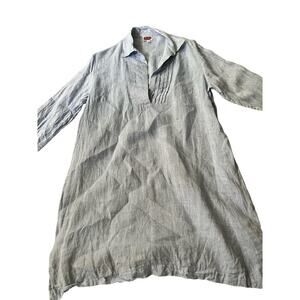 Leggiadro blue linen tunic dress Size 14